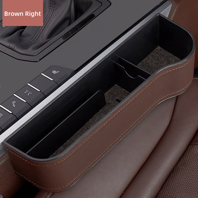 DriveMate – Organizador de Almacenamiento de Cuero Multiparte para Asiento de Coche