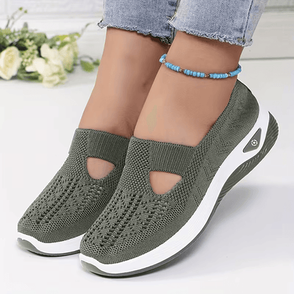 Pebble — Zapatillas sin cordones para caminar con suela curvada