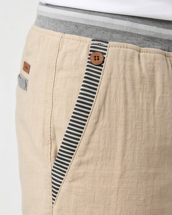Coastal — Pantalones cortos con cordón y parche de cuero para hombre