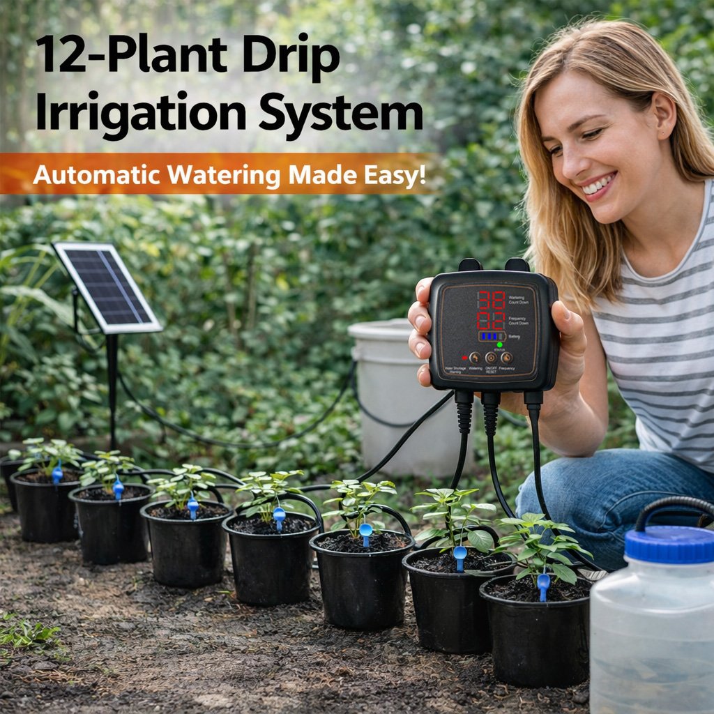💧 Kit de riego por goteo solar para 12 plantas 🔥