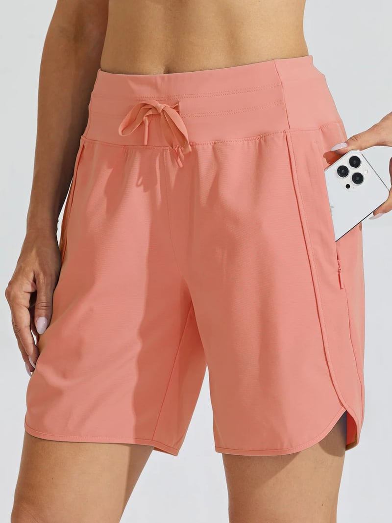 AthletiQ – Pantalones cortos de running de tiro alto para mujer