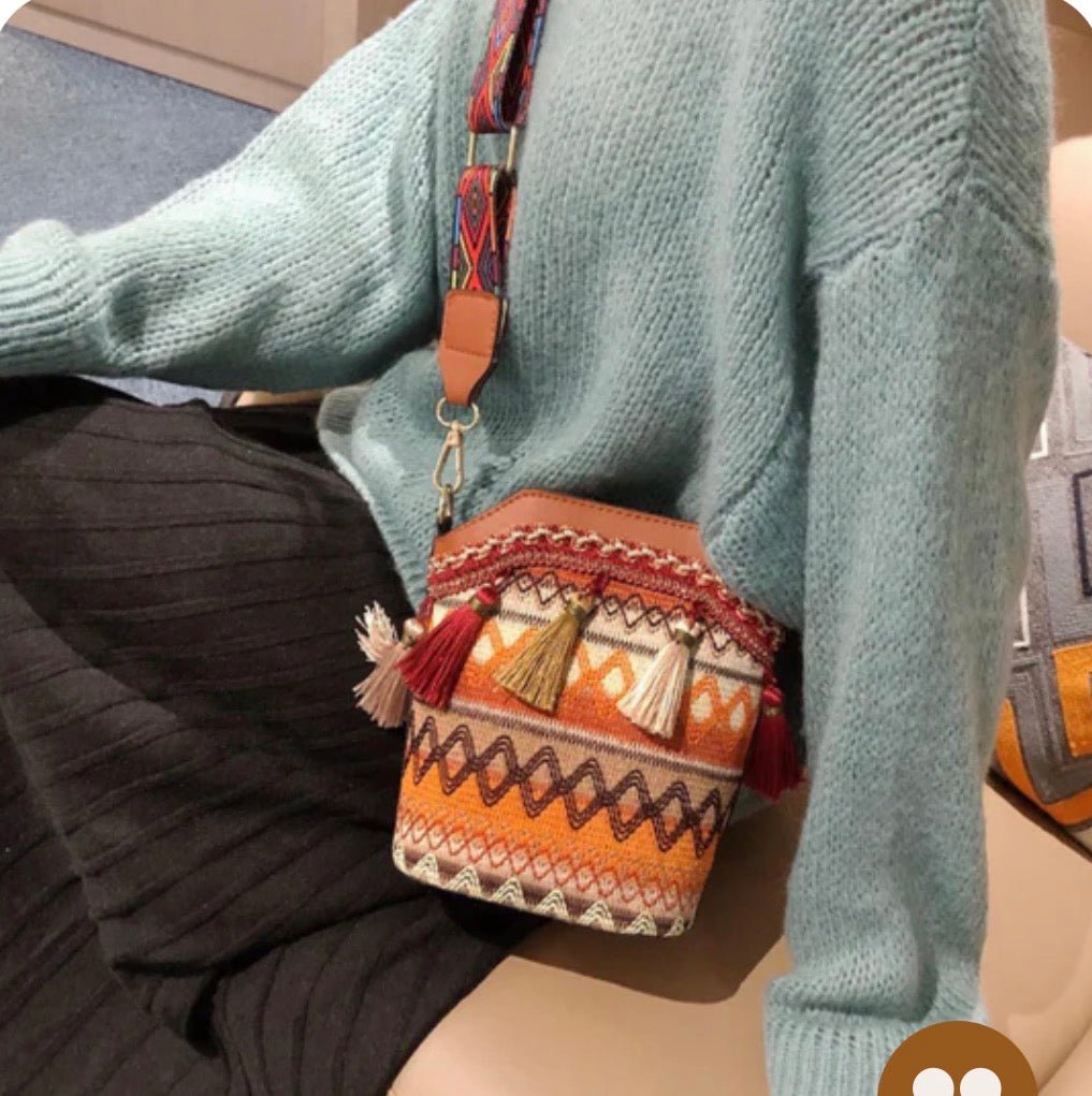 WovenRelic - Bolso de hombro artesanal vintage