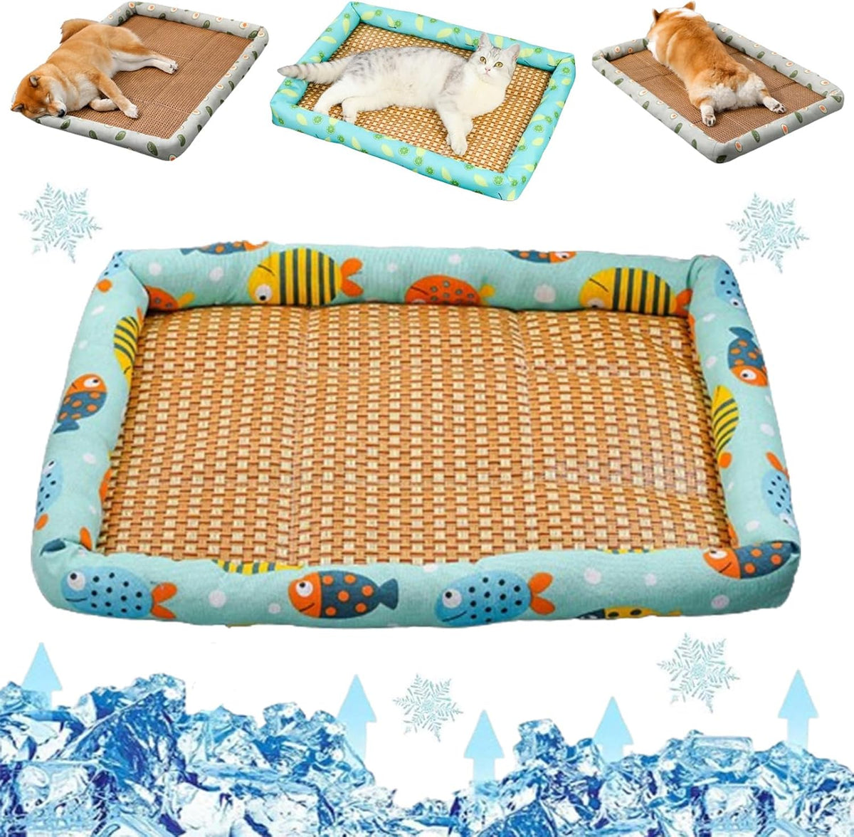 CoolNest – Cama refrescante transpirable de ratán para mascotas