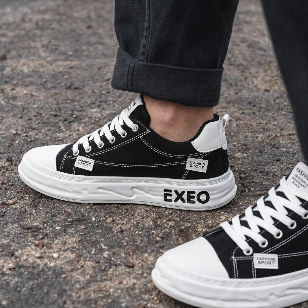 CanvaLift – Plateau-Sneaker mit gestickten Label-Details