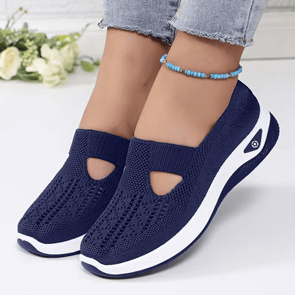 Pebble — Zapatillas sin cordones para caminar con suela curvada