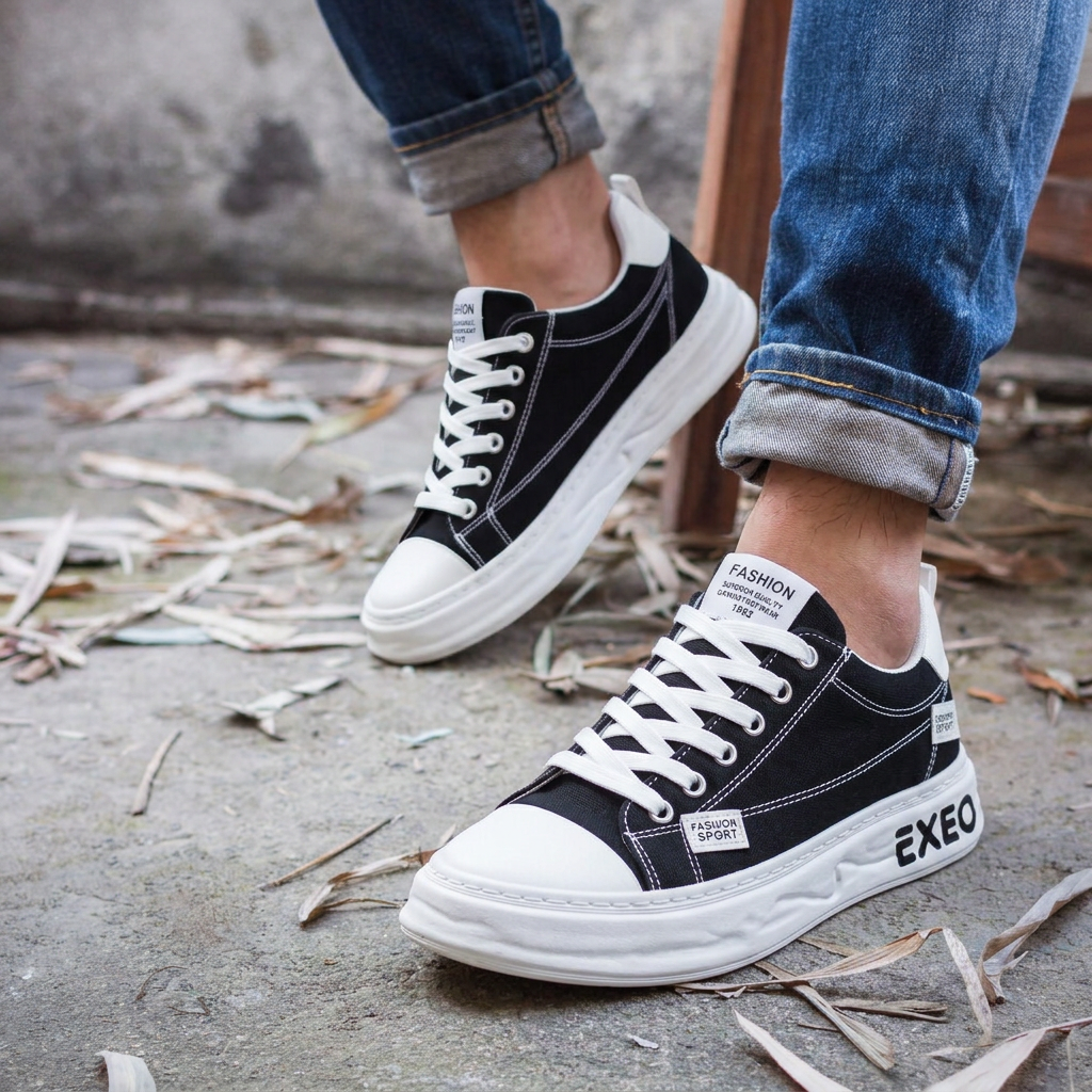 CanvaLift – Plateau-Sneaker mit gestickten Label-Details