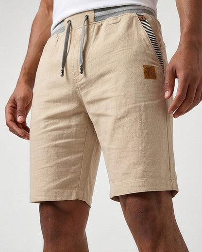 Coastal — Pantalones cortos con cordón y parche de cuero para hombre