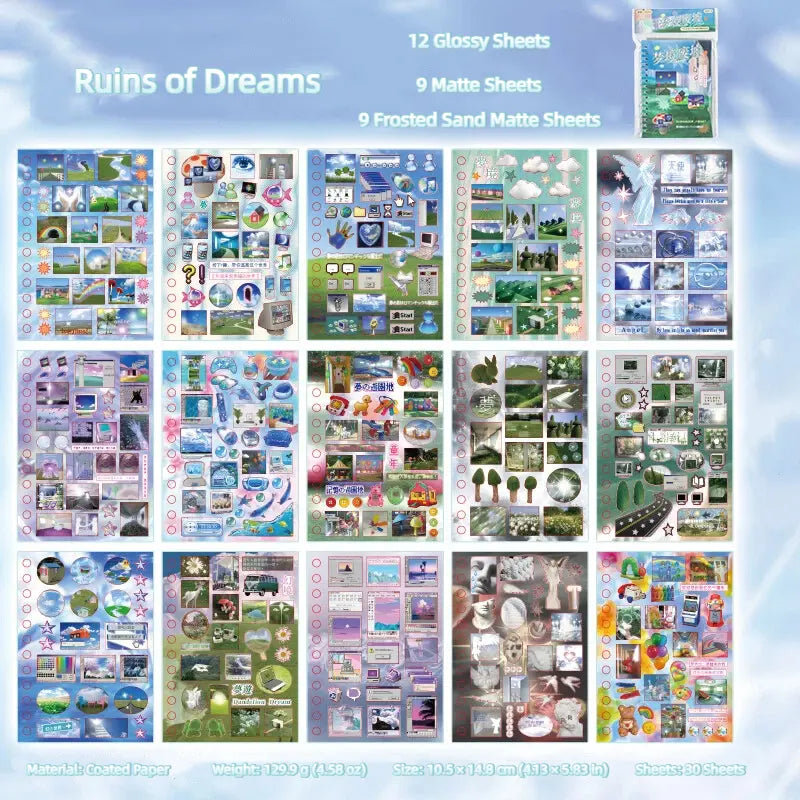 AuraDream – Surreales ästhetisches Sticker-Kunstbuch