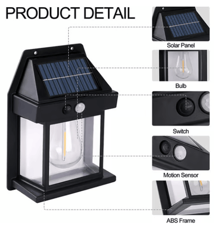 EdisonGlow – Lámpara de pared solar con sensor de movimiento