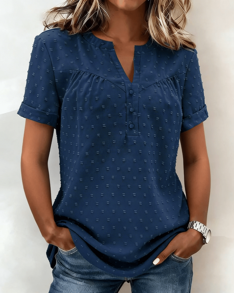 VivaLinen – Alltags-Bluse mit V-Ausschnitt