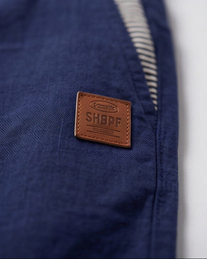 Coastal — Pantalones cortos con cordón y parche de cuero para hombre