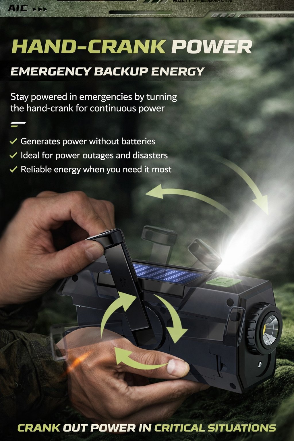 PowerCast Elite – Radio de emergencia 4 en 1