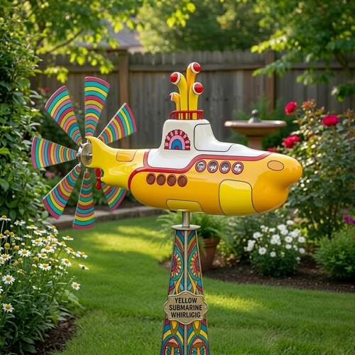 AeroGlow – Yellow Submarine Garten-Windspiel