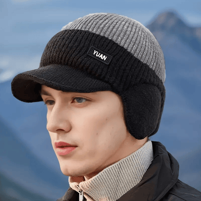 FrostGuard – Winter-Strickmütze mit Ohrenklappen für Herren