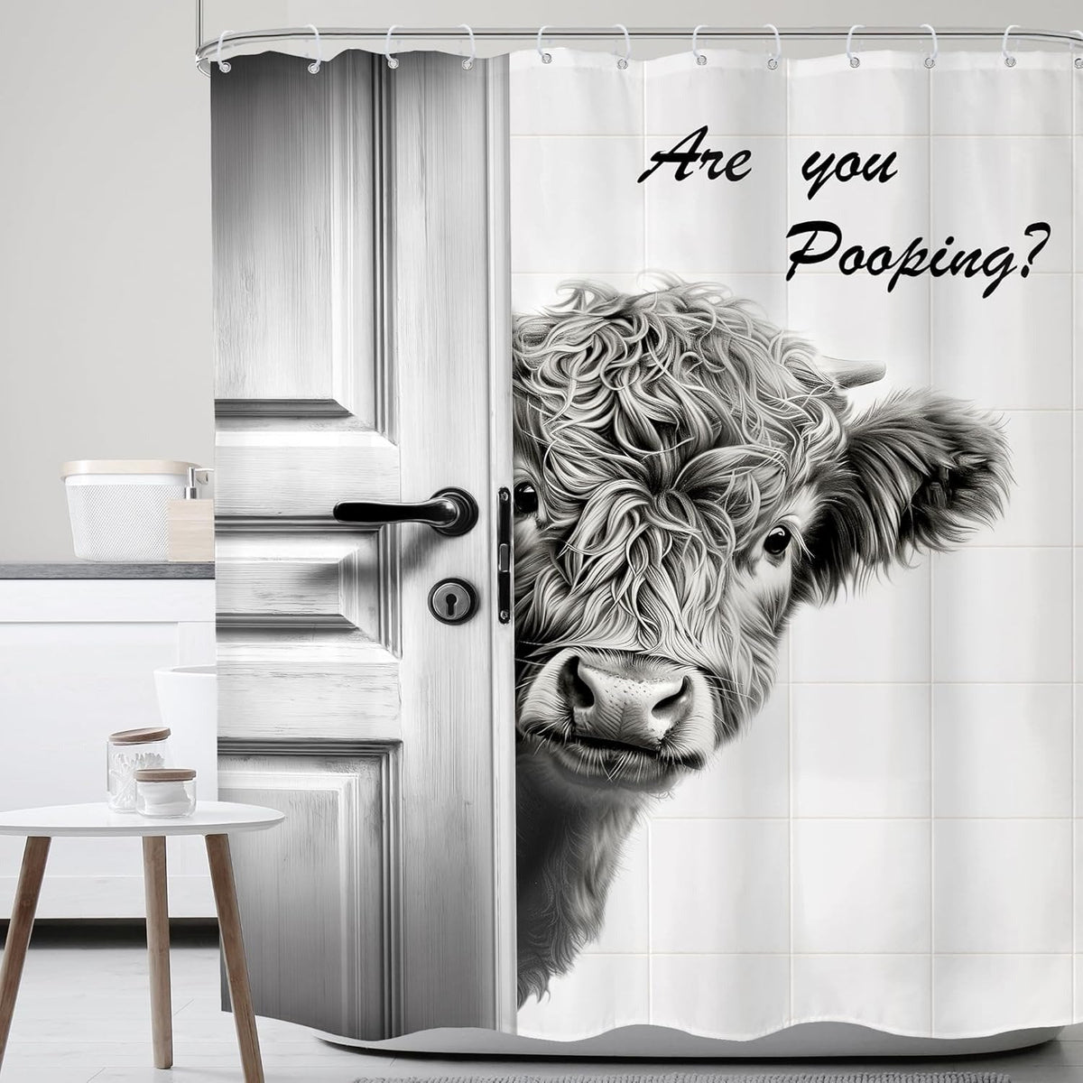 "Are You Pooping?" Donkey Shower Curtain