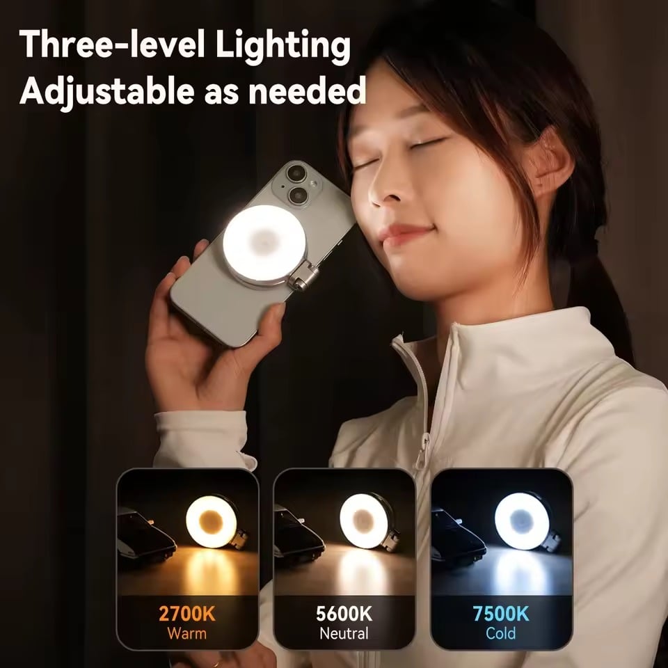 BrightAura – Aro de luz con espejo para selfies