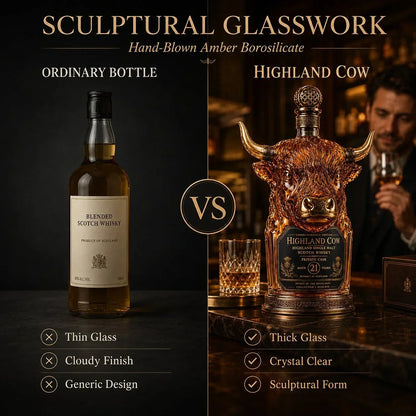 RegalHorn – Decantador de whisky de vaca de las Highlands de lujo