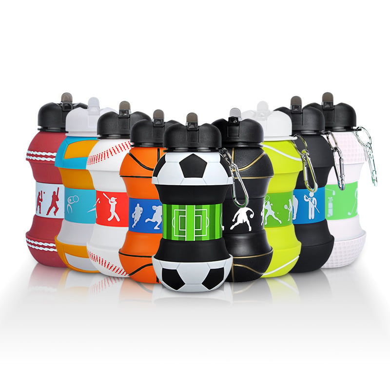 SportSip – Vaso de silicona plegable con forma de pelota deportiva