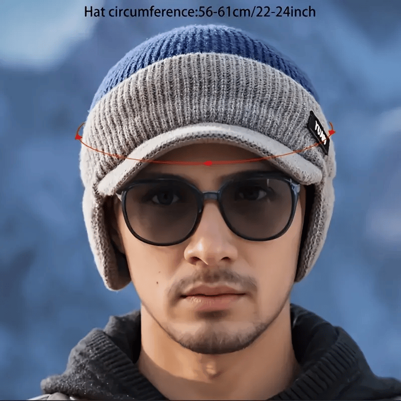 FrostGuard – Winter-Strickmütze mit Ohrenklappen für Herren