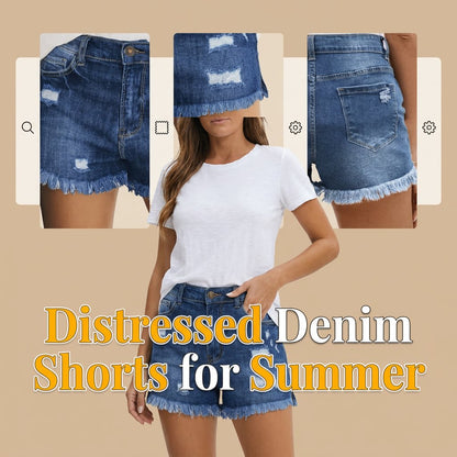 BlueBelle - Jeansshorts im Used-Look