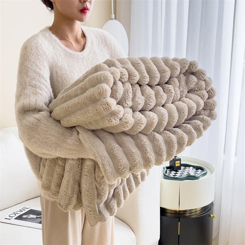 CozyStripe – Manta de rayas ultrasuave