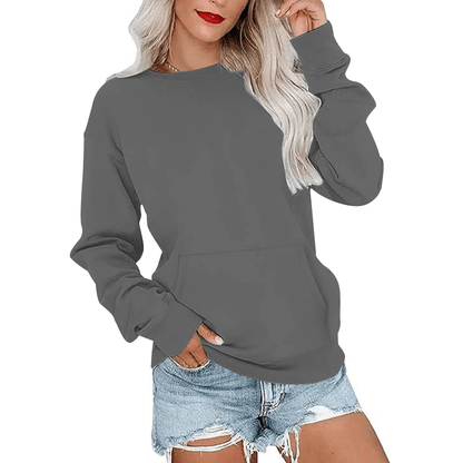 CozyCore – Sudadera sin Capucha Cuello Redondo para Mujer