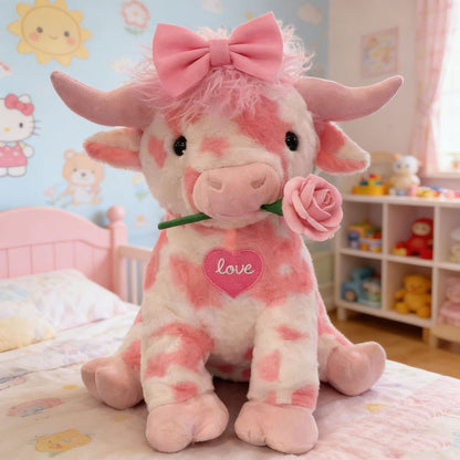 FluffyMoo – Niedliches rosa Plüschkuh-Kuscheltier