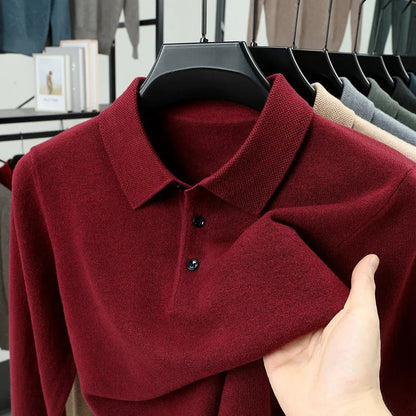 PrestigeKnit – Suéter polo de cachemira para hombre
