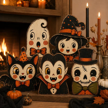 HarvestHeirloom – Colección de figuras de madera vintage de Navidad