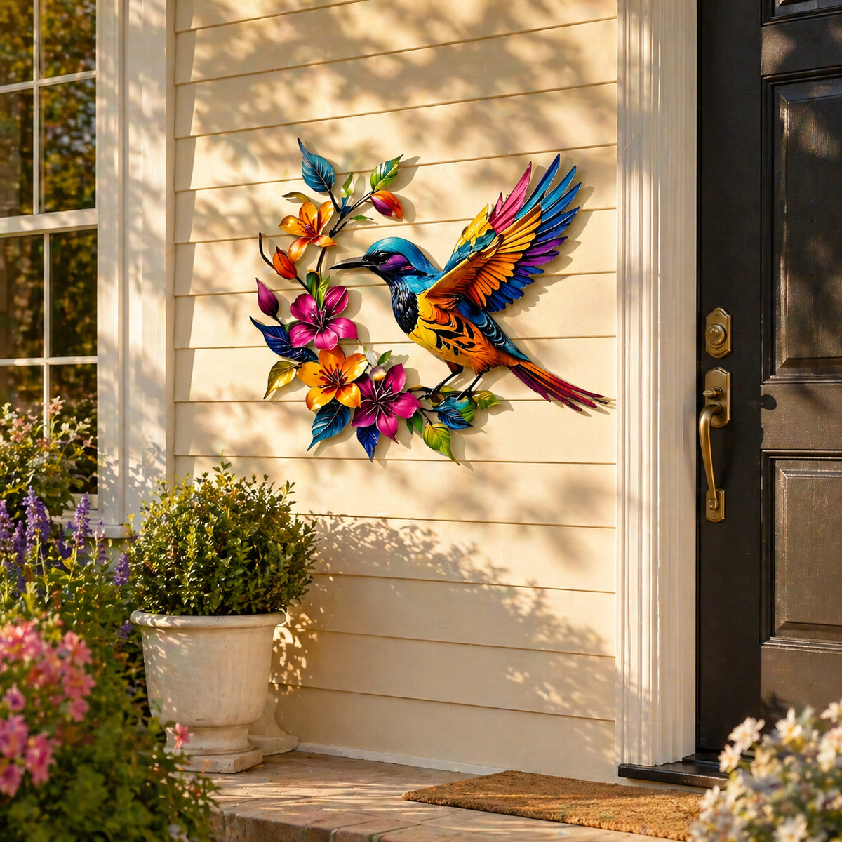 BloomForge – Arte de pared de metal de colibrí