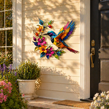 BloomForge – Arte de pared de metal de colibrí