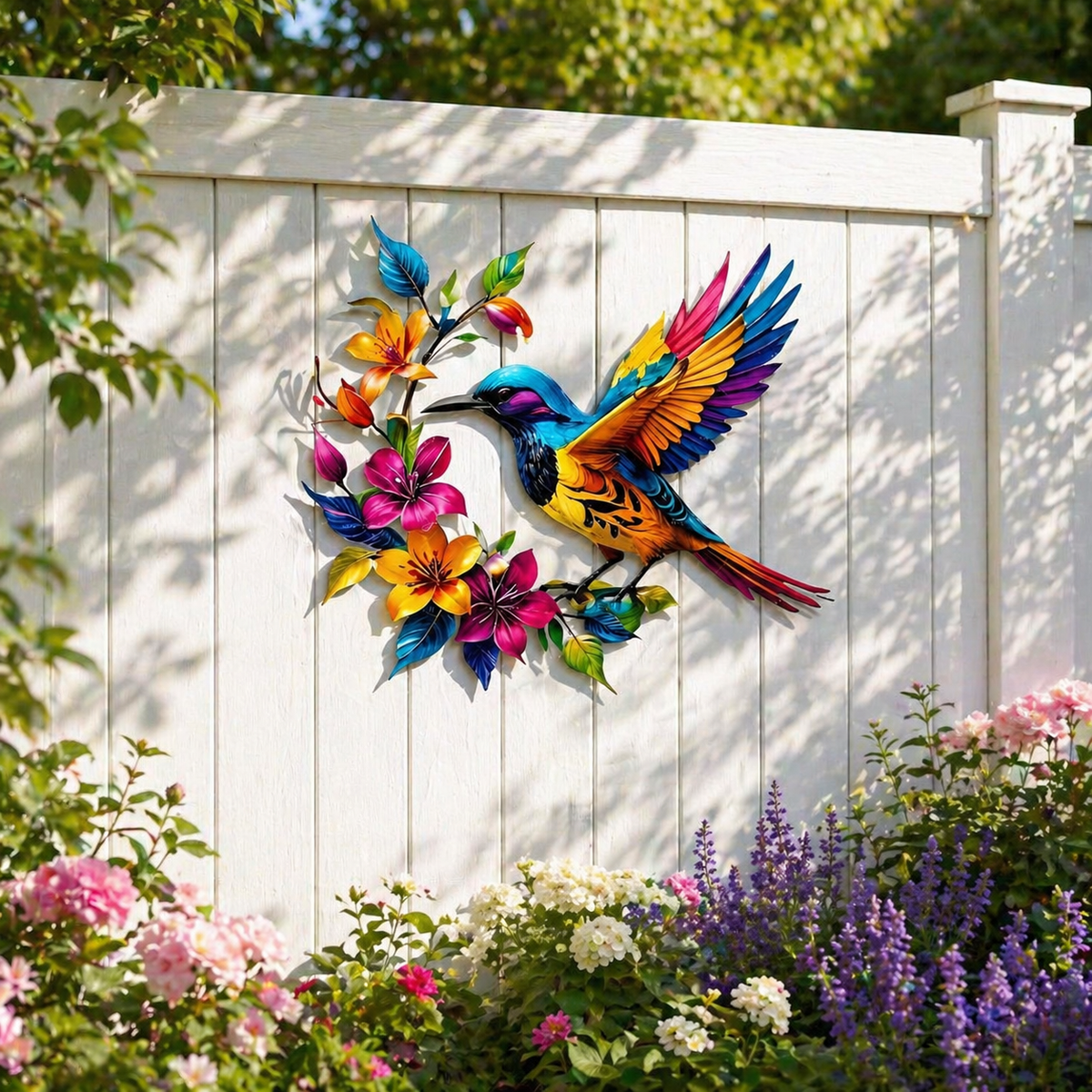 GardenWhisper – Florales Kolibri-Wandbild zum Aufhängen