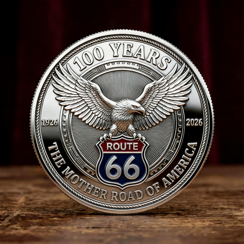 HeritageMint – Medallón Conmemorativo de los 100 Años de Libertad de la Ruta 66