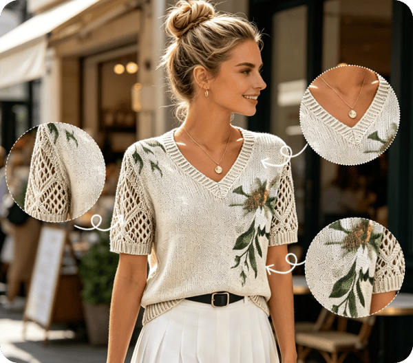 BreezyBelle – Gehäkeltes sommerliches Blumen-Top