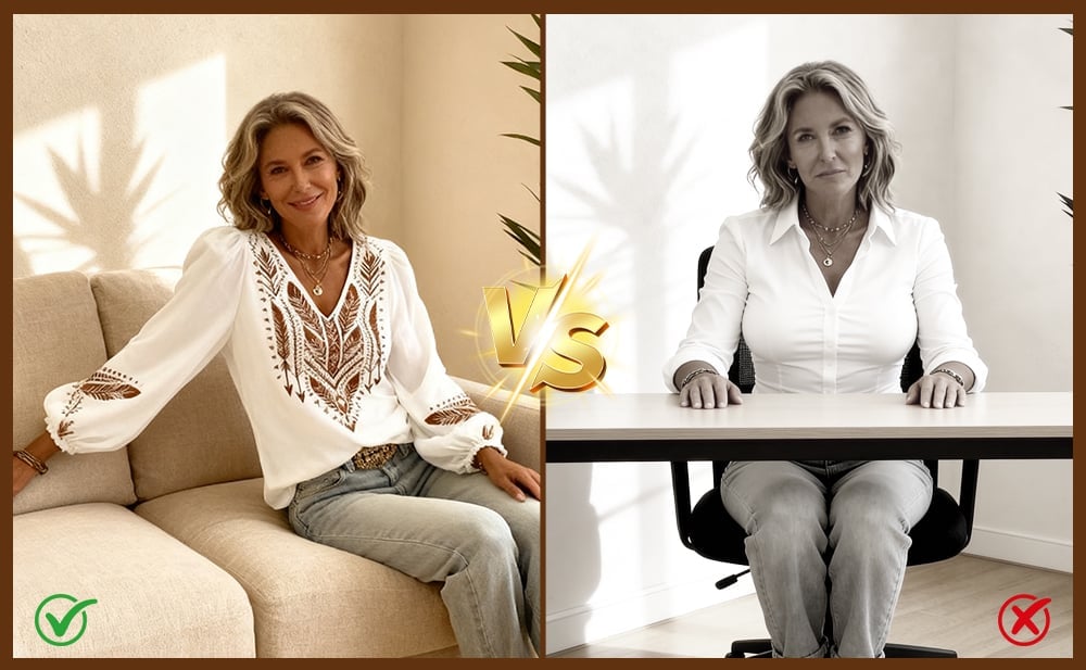 LunaGrace – Blusa con cuello en V y mangas abullonadas