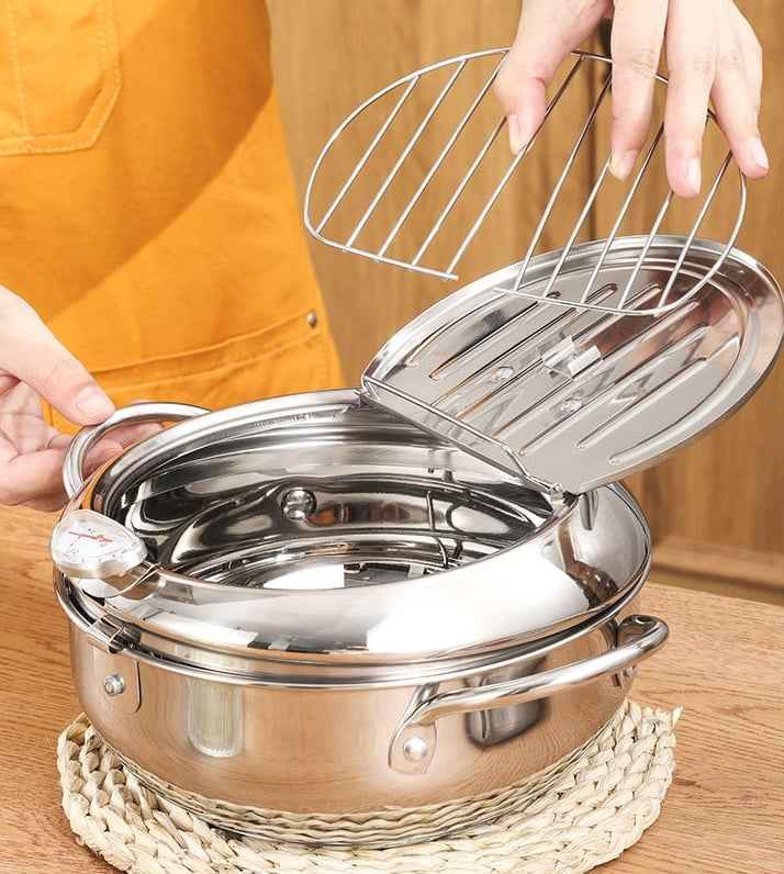 CookForge – Sistema de sartén y rejilla de control de aceite de acero inoxidable de primera calidad