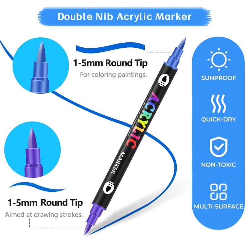 ColorCraft – Dual-Tip-Acrylmarker für Präzisionskunst