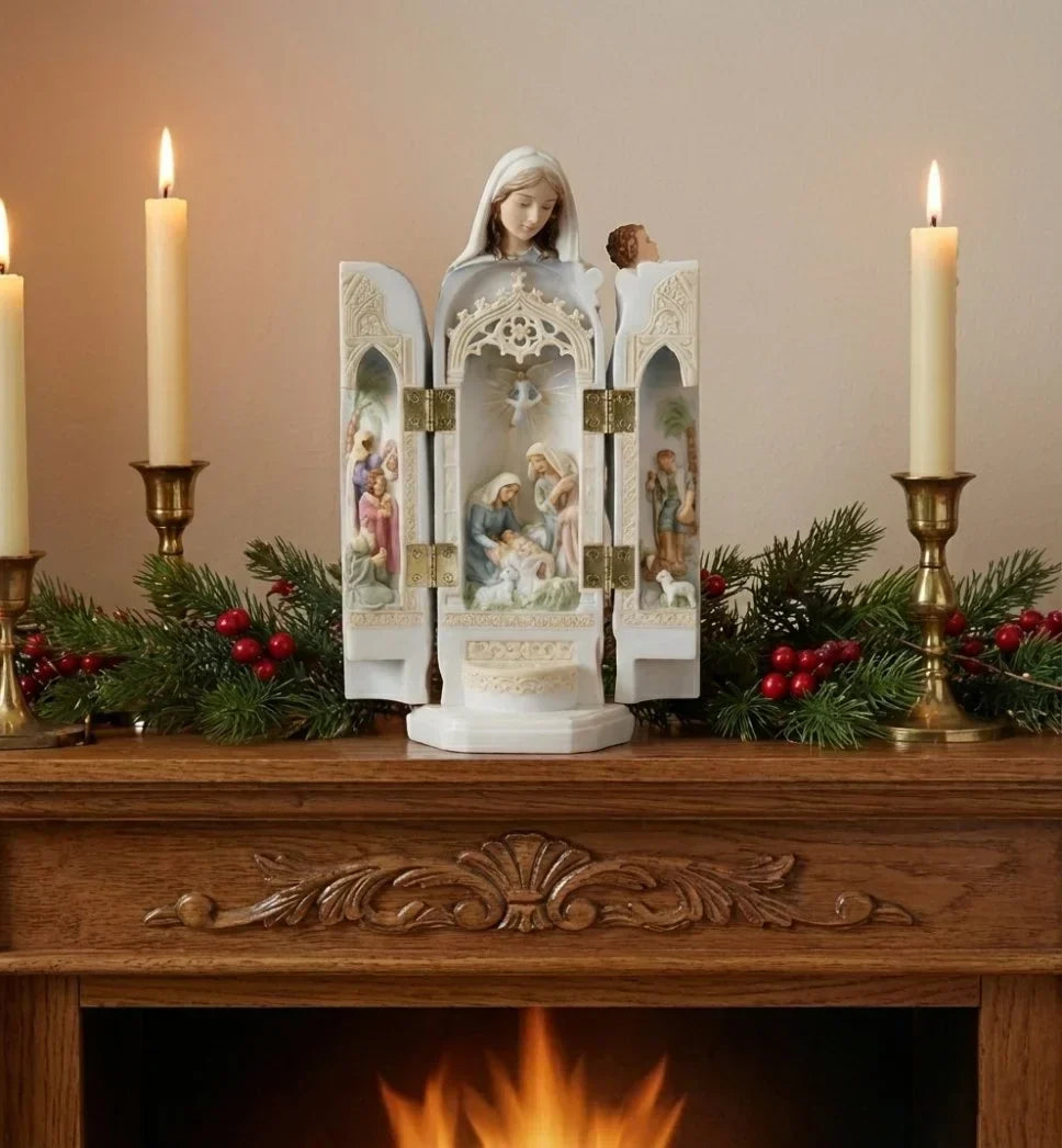 Nacimiento celestial - Tríptico de la Natividad renacentista
