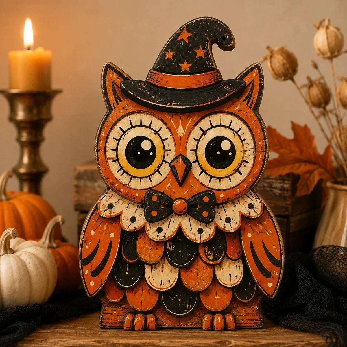 HarvestHeirloom – Colección de figuras de madera vintage de Navidad