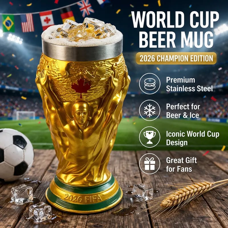 ⚽Über 55.000 verkauft🏆WM 2026 USA-Kanada-Mexiko "Trophäen"-Bierkrug