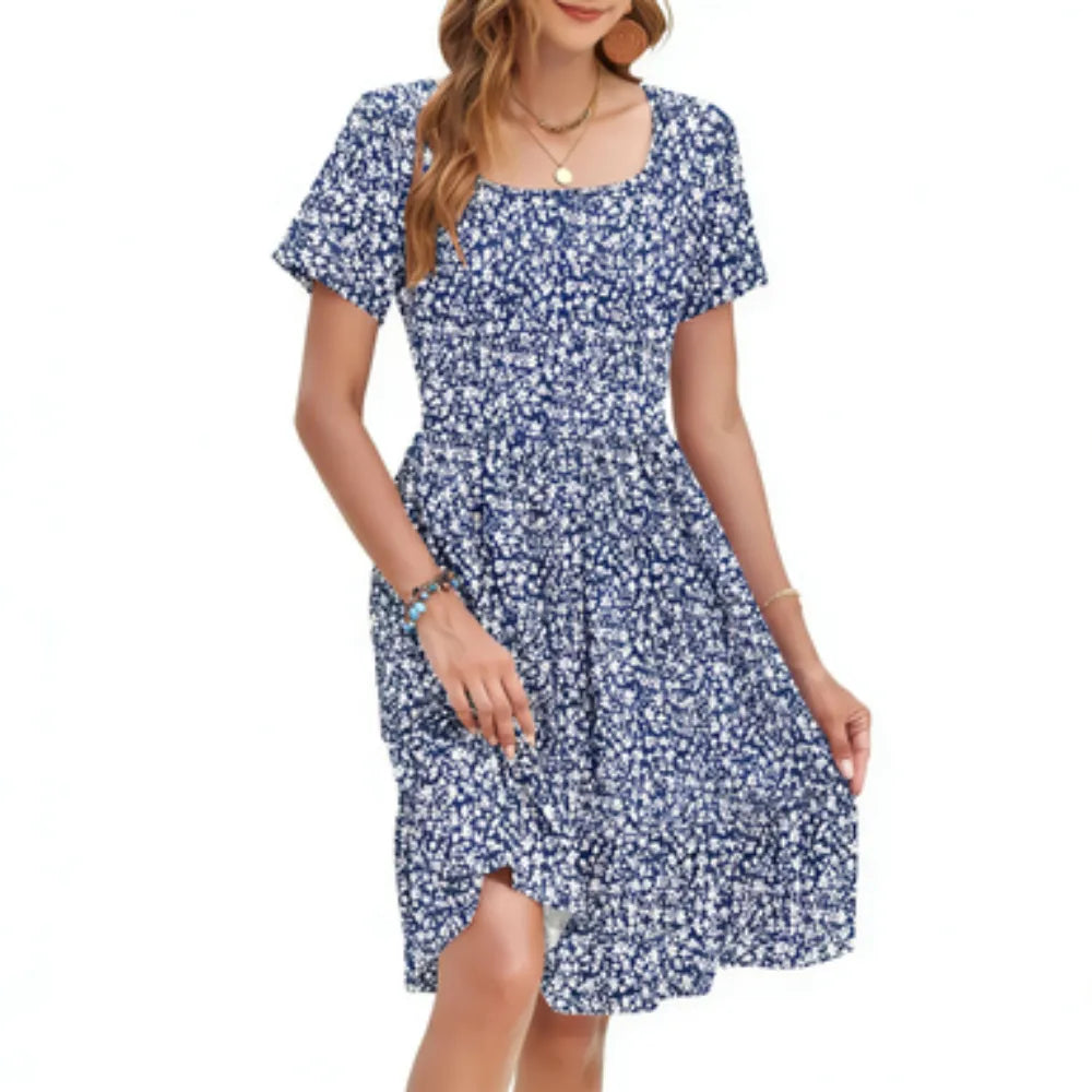LunaFlora – Elegante vestido de verano floral para mujer