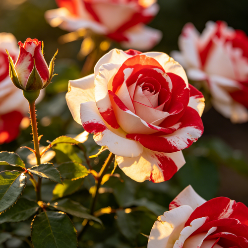 RoseLuxe – Semillas de Rosas Raras Bicolores Rojas y Blancas