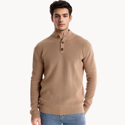 Ashton Button Mockneck Sweater | ALEVITA
