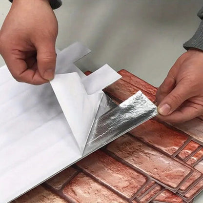 BrickCraft - Papel pintado autoadhesivo 3D con diseño de ladrillo