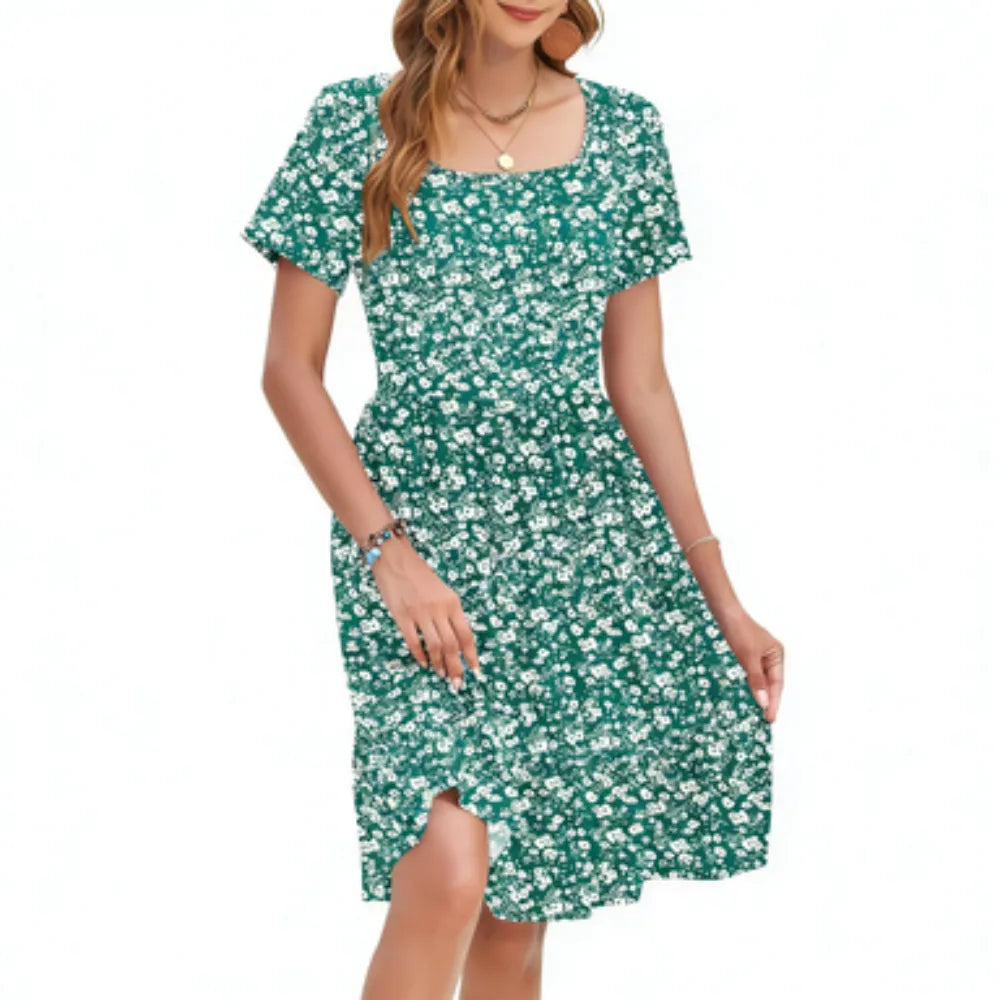 LunaFlora – Elegante vestido de verano floral para mujer