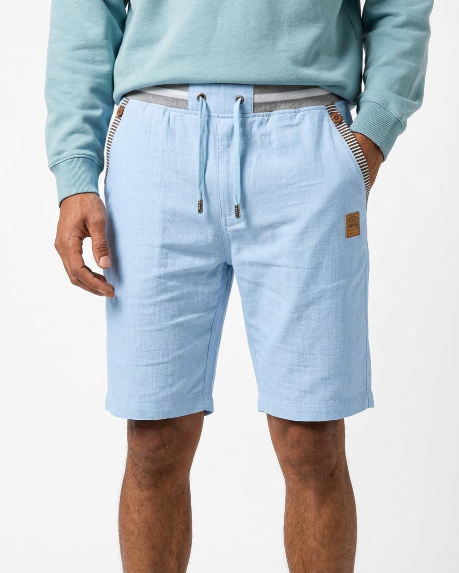 Coastal — Pantalones cortos con cordón y parche de cuero para hombre