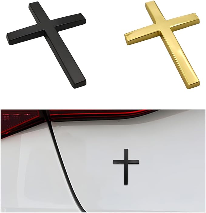 FaithRide – 3D-Metall-Kreuz-Autoaufkleber