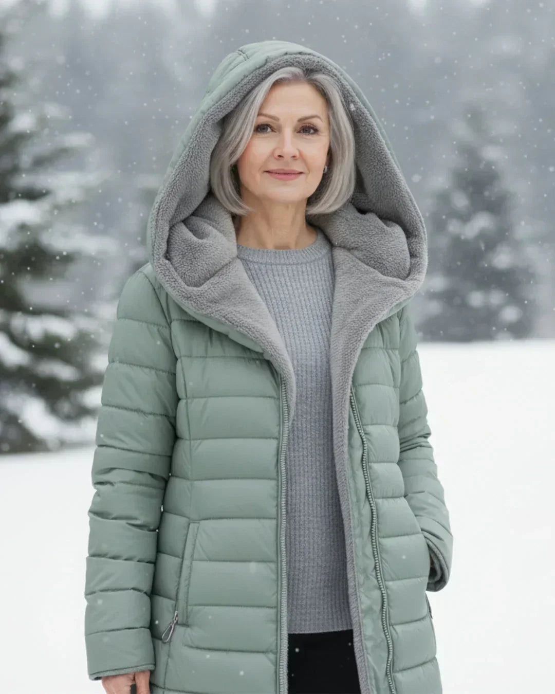Olivia™ – Isolierte Winterjacke mit Sherpa-Kapuze