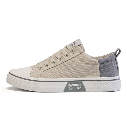 Retroglide — Canvas-Court-Sneaker mit grafischer Sohle