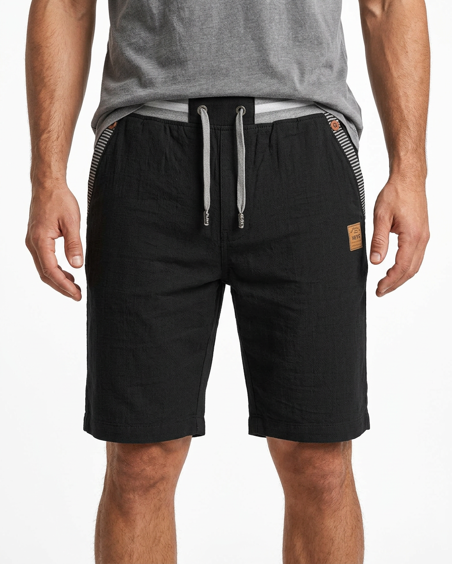 Coastal — Pantalones cortos con cordón y parche de cuero para hombre